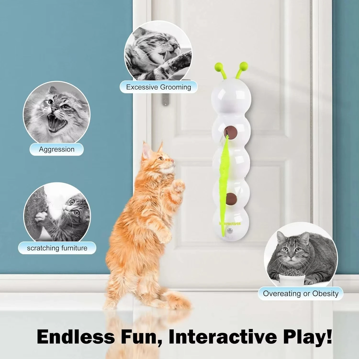 Smart Motion Cat Toy With Worm Design - Image 4