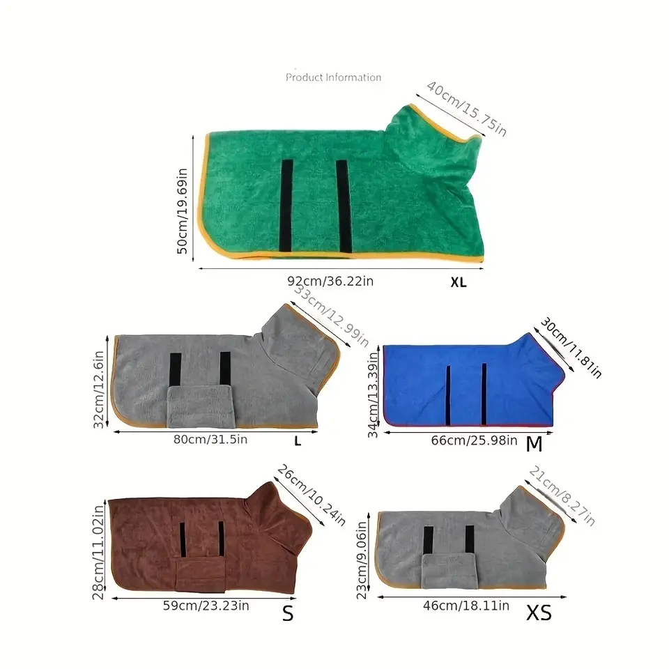 Dog Super Quick Dry Absorbent Dog Towel Bathrobe - Image 2