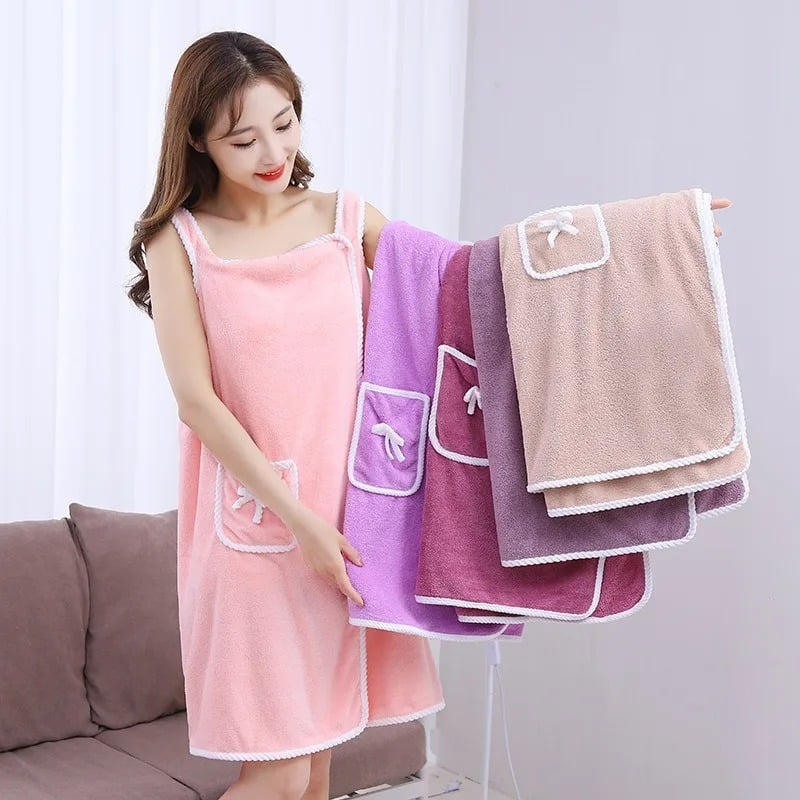 Cozy Wearable Bath Towel Dress